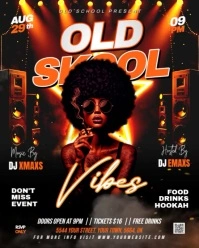 Black Joyful  Old School Party Instagram Portrait template