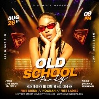 Black Joyful  Old School Party  Instagram Post Instagram-opslag template