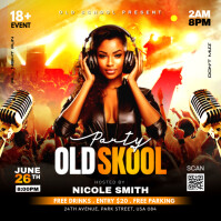 Black Joyful  Old School Party  Instagram Post template
