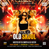 Black Joyful Old School Party Instagram Post template