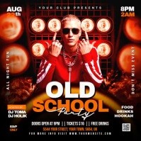 Black Joyful Old School Party Instagram Post Instagram-opslag template