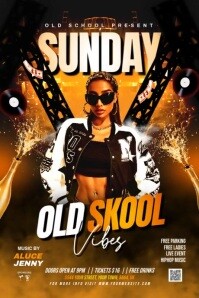 Black Joyful Old School Vibes Poster template