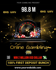 Black Joyful Online Gambling  Instagram Portrait template
