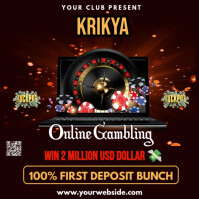 Black Joyful Online Gambling Instagram Post  Instagram Post template