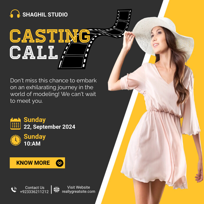 Black Joyful Open Casting Call: Audition For Publicação no Instagram template