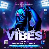 Black Joyful Party Design  Square (1:1) template