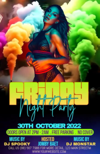 Black Joyful Party Event Ad Tabloid template