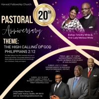 Black Joyful Pastoral Anniversary Flyers Inst Instagram na Post template
