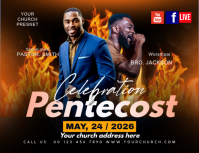 Black Joyful Pentecost Celebration Flyer Volante (Carta US) template