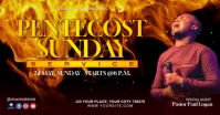 Black Joyful Pentecost Sunday Service Facebook Shared Image Video template