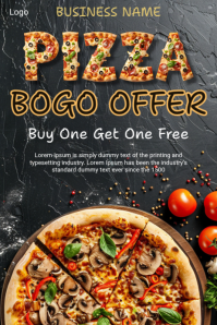 Zwart Pizza BOGO Offer โปสเตอร์ Template