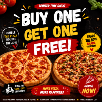 Черный Pizza Promotion Instagram 帖子 Template