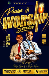 Schwarz Praise and Worship Service Isigamu Sekhasi Ububanzi Template