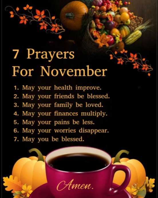 Black Joyful Prayers For November Instagram Portrait Template ...