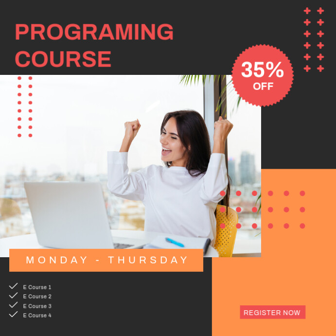Black Joyful Programing Course Online Class Banner Instagram Post ...