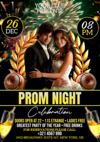 Black Joyful Prom Night Celebration A4 Video template