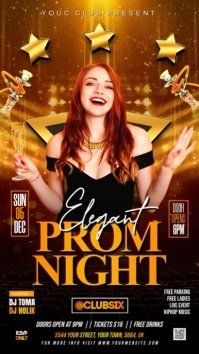 Black Joyful Prom Night Party  Instagram Story template
