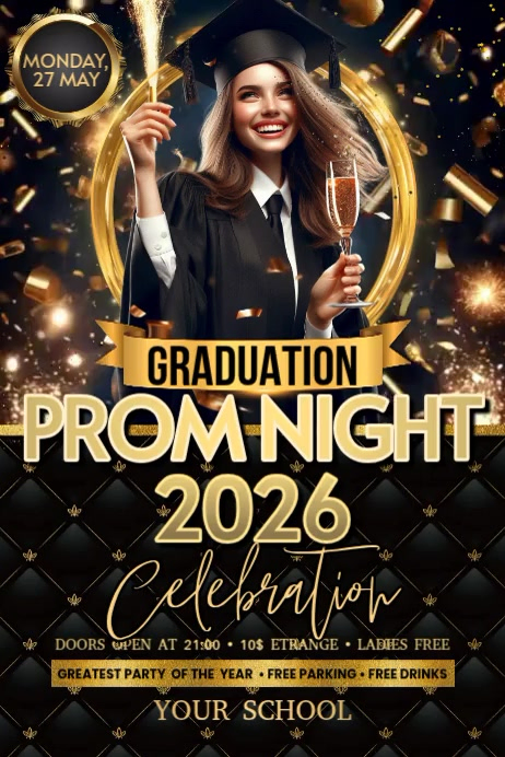 Plantilla de Black joyful prom night poster video | PosterMyWall