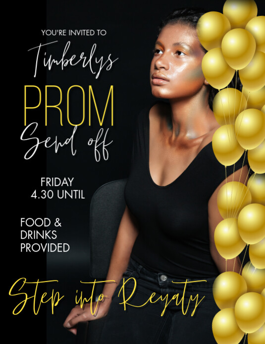 Black Joyful Prom Send Off Flyer Flyer (us Letter) template