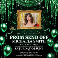 Zwart Prom Send Off สี่เหลี่ยมจัตุรัส Template