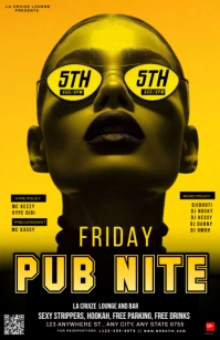 Black Joyful Pub Nite  Tabloid template