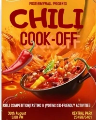 Black Joyful Red Spicy Chili Cook - Off Event Instagram Portrait template