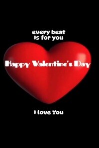 Black Valentine's Day Greeting Poster Template