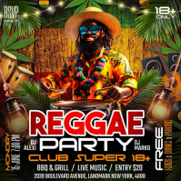 Negro Reggae Party Quadrato Template