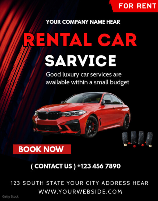 Black Joyful Rental Car Service  Poster/wallboard Cartaz/placa template