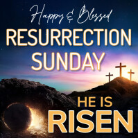 Black Black Joyful Resurrection Day Greetings  Instagram Post Instagram Post Template