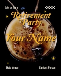 Black Joyful Retirement Party Instagram Portrait template