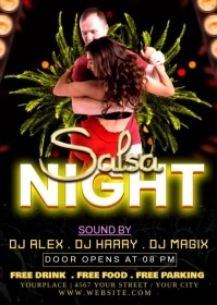 Black Joyful Salsa Night A6 template