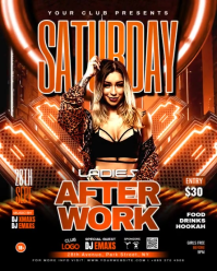 Black Joyful  Saturday After Work Party Instagram Portrait template