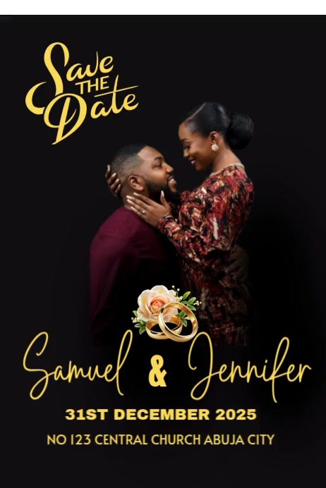 Black Joyful Save The Date Video Slideshow Design  Poster template