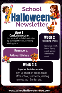 Nero School Halloween Newsletter Pinterest Graphic Template