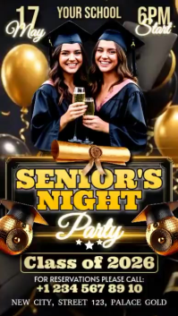 Black Joyful Senior's Night Graduation Digital Display Video template