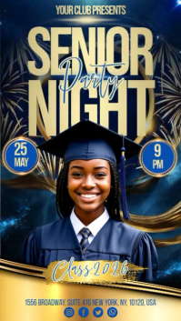 Black Joyful Senior Night Party Digital Display Video template