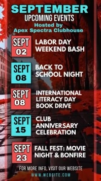 Black Joyful September Calendar Events Instag Instagram Story template