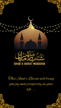 Black Joyful Shab E Baraat  Instagram Story template
