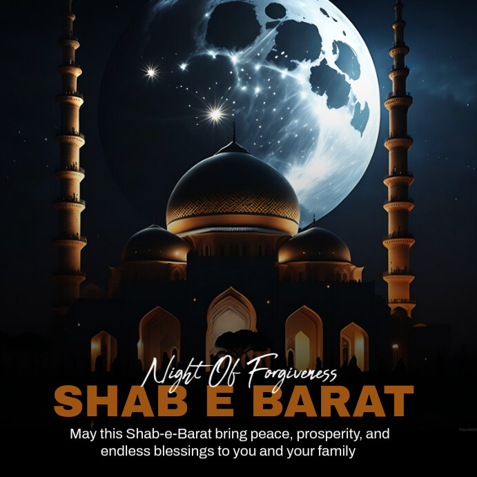 Black Joyful Shab E Barat Instagram Post template