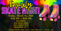 Black Joyful skate night Facebook Shared Image template