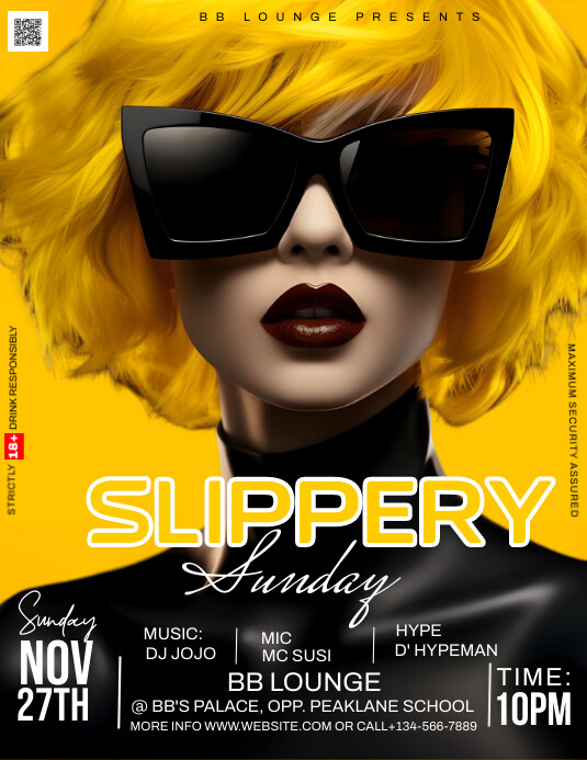 Black Joyful Slippery Sunday Flyer (us Letter Template | PosterMyWall