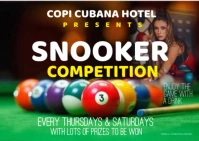 Black Joyful Snooker Competition/ Billiards Event Postcard template