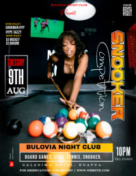 Black Joyful Snooker Table  Flyer (us Letter) template