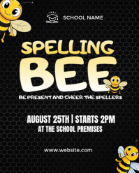 Black Joyful Spelling Bee  Instagram Portrait template