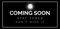 Black Joyful Stay Tuned Coming Soon Notice  Eventbrite Banner template