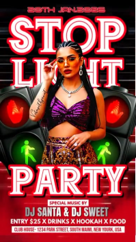 Black Joyful Stop Light Party Instagram Story template