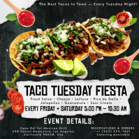 Black Joyful Street Tacos - Steak Taco - Mexican Food Instagram Post template