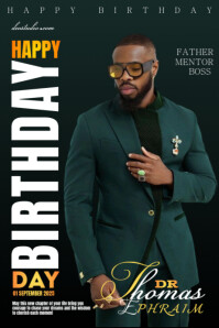 Black Joyful Stylish Birthday  Poster Iphosta template