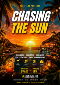 Negro Summer Beach Party A4 Template